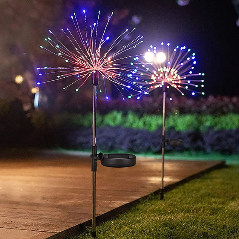 1 Pack Solar Fireworks Lights Outdoor,Holiday Lighting Firework Lights For Garden Patio,Halloween,Christmas,Wedding,Wall Decor