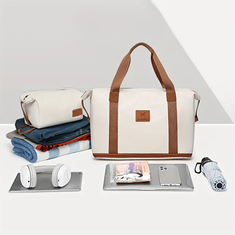 18-inch three-piece carry-on suitcase with detachable wheels and a handbag-compatible carry-on suitcase
