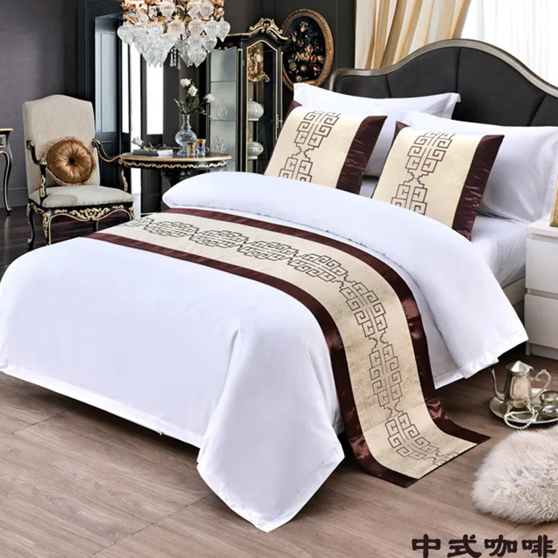New Chinese Style Fashion High Quality Bed Flag Hotel Cupboard Table Runner Decor for Home Parlor Wedding Room Pillowcase