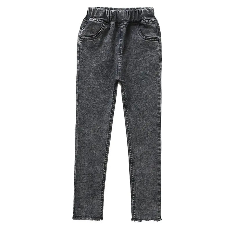 Girls Leggings new 2023 autumn kids girl jeans blue black elastic skinny children pencil pants for 4 to 13 years denim trousers