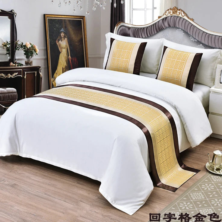 New Chinese Style Fashion High Quality Bed Flag Hotel Cupboard Table Runner Decor for Home Parlor Wedding Room Pillowcase