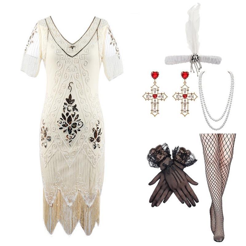 Amazon's New Product 1920S Gatsby Suit Tassel Dress Party Annual Meeting Banquet Party Long Skirt Export
