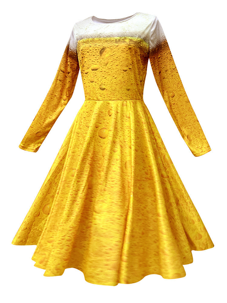 2025 New Cross-Border Export Yellow Gradient Beer Suit Women's Dress Men's Suit Trousers Suit