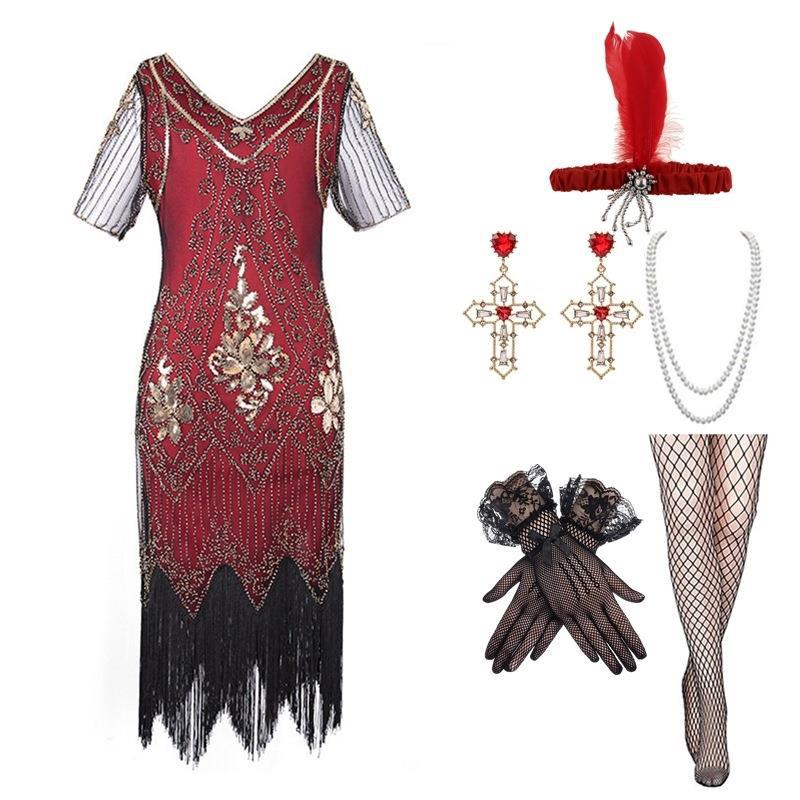 Amazon's New Product 1920S Gatsby Suit Tassel Dress Party Annual Meeting Banquet Party Long Skirt Export