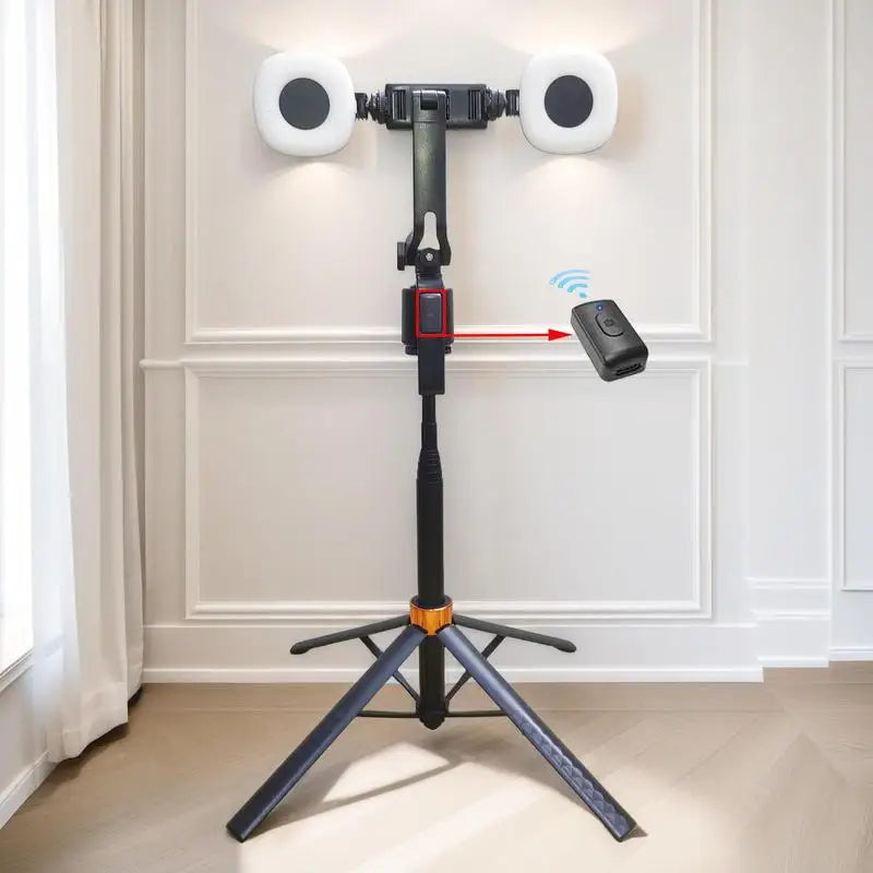 360°Rotatable Selfie Stick Tripod Rechargeable Smart Face Tracking Tripod with 2 Fill Light Phone Holder for Live Streaming Vlog