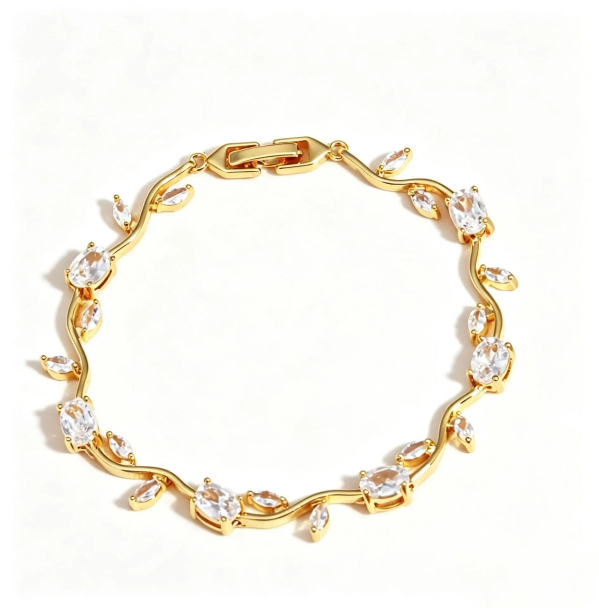LATS Colorful Trendy Charm Sparkling Leaf Cubic Zirconia Bracelets for Women Party Wedding Fashion Jewelry Gift