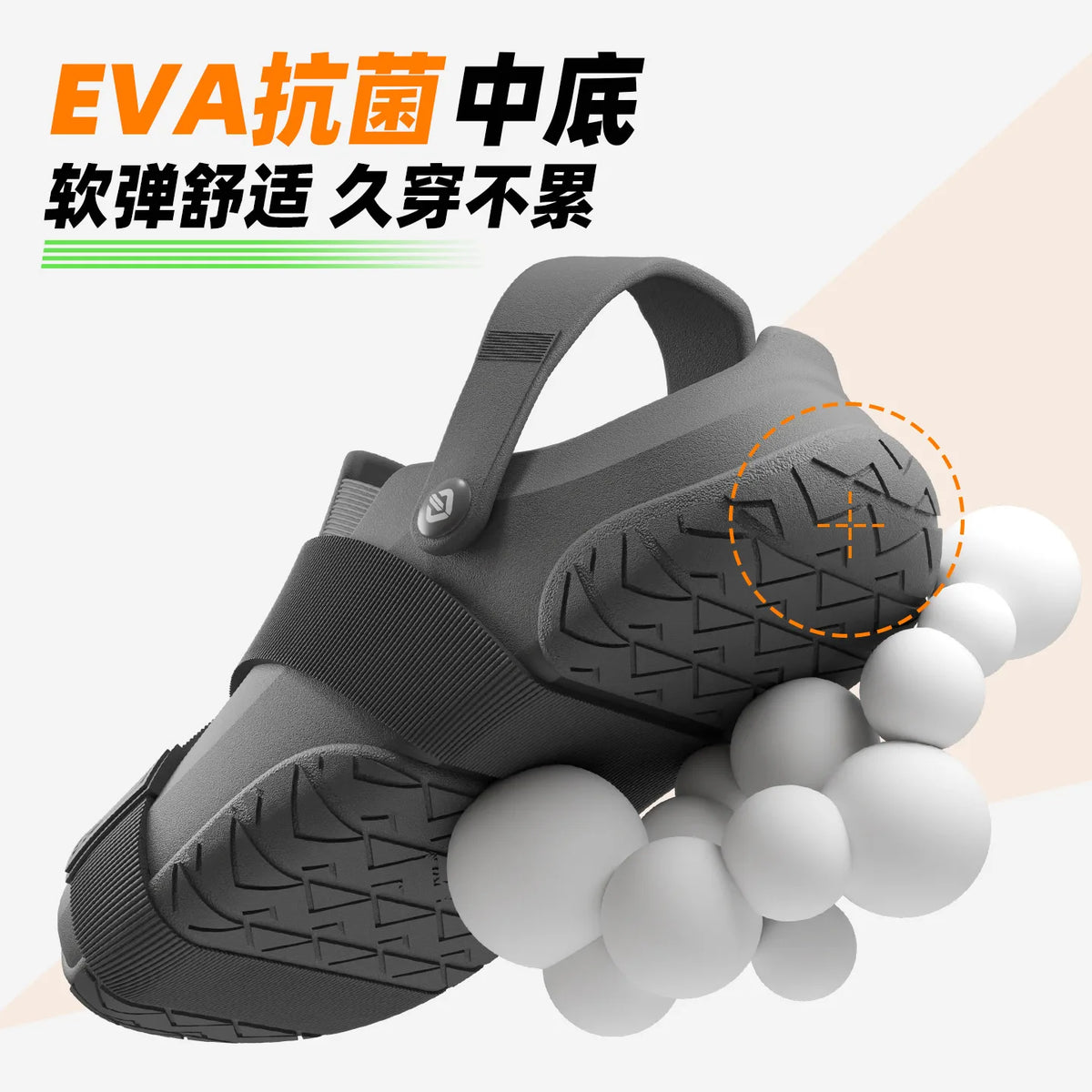 Men's 2026 Summer EVA Thick Sole Clogs Breathable Non-slip Quiet Soft Ergonomic 1/3 Forefoot Bending Toe-up Outdoor Sandals