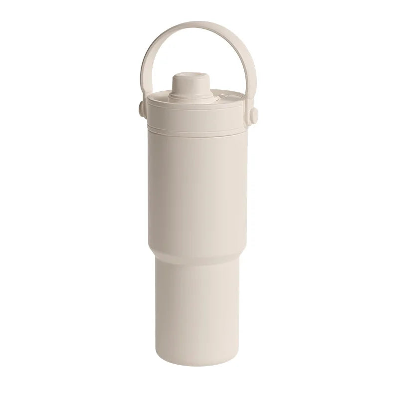 735ML Tumbler with Straw Portable Handle Cold Coffee Thermos  24OZ  316 Stainless Steel Inner nsulated Travel Mug Water Bottle