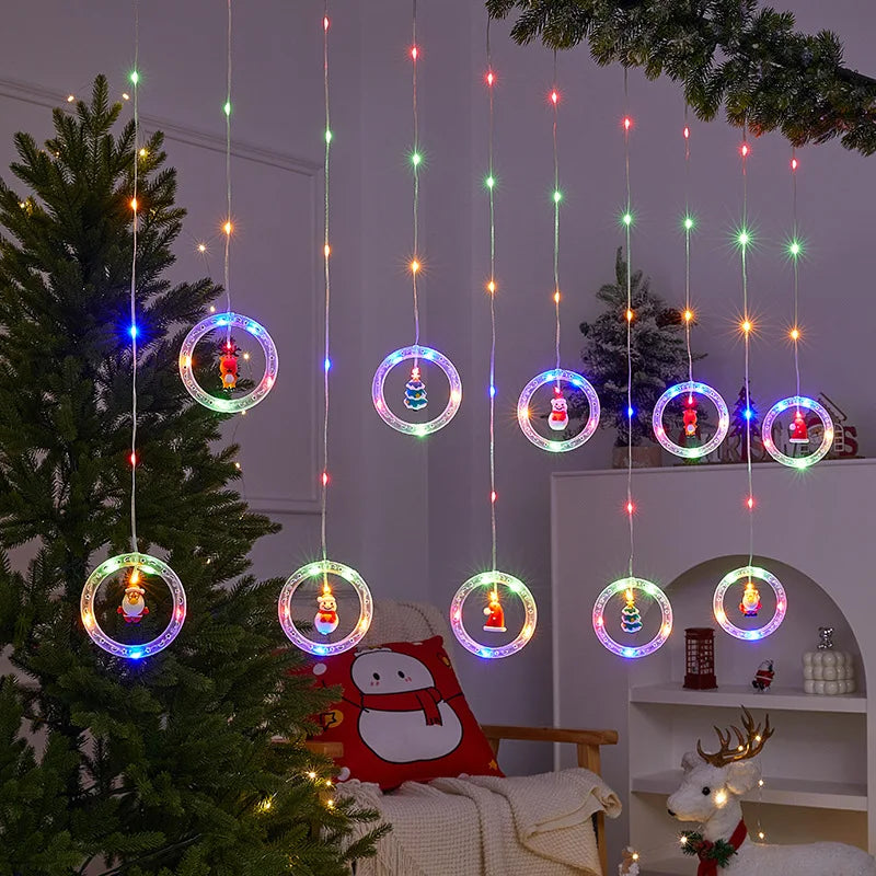 LED Christmas Style Curtain Lights 8 Lighting Modes Fairy String Light for Garden Patio Wedding Party Xmas Decor Waterproof Lamp