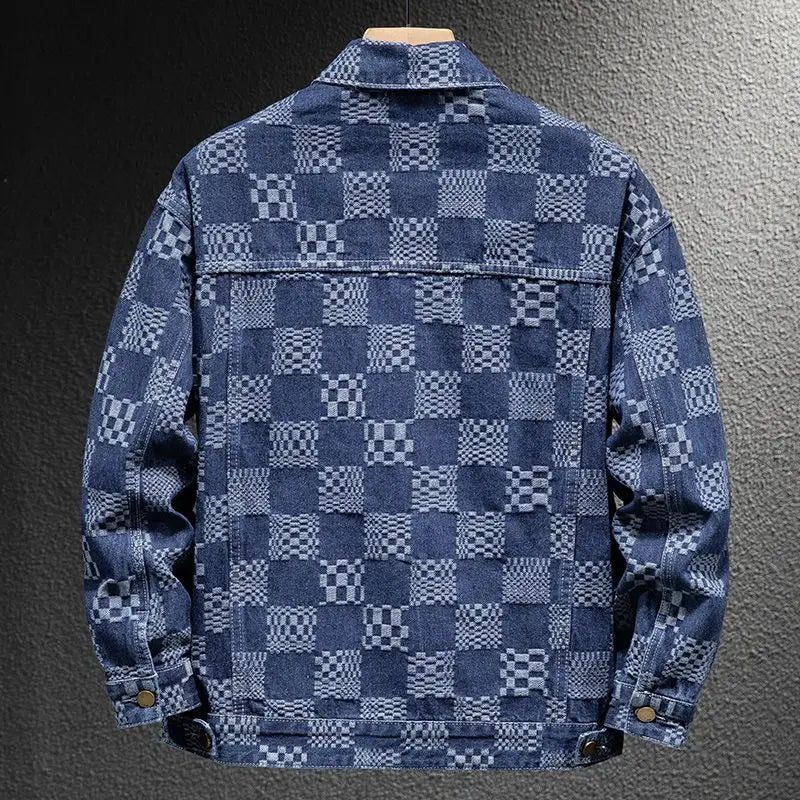 2024 New Arrival Men's Clothing Daily Single Breasted Thick Jackets for Men Casual Autumn Winter Plaid Jacquard Men's Jackets