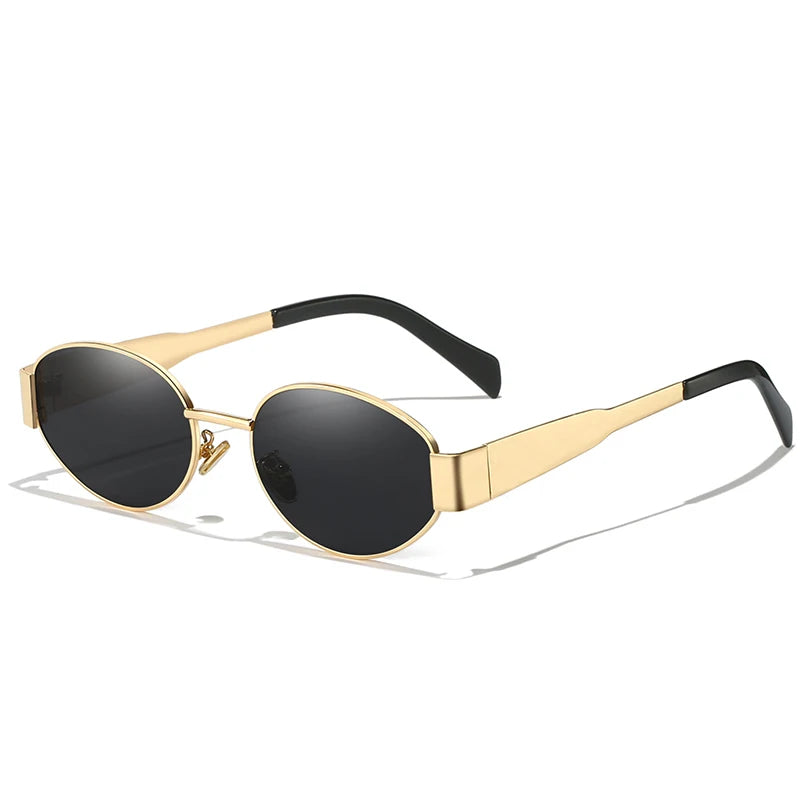New Fashion Brand Designer Sunglasses Women Men Oval Trendy Metal Frame Sun Glasses Classic Shades Eyewear UV400 Oculos De Sol