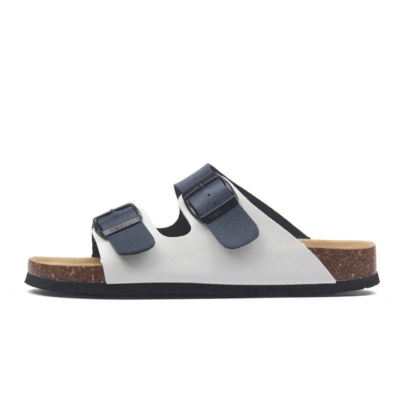 Slippers For Men Casual Classic Summer Top Quality Buckle Comfortable Leather Slipper