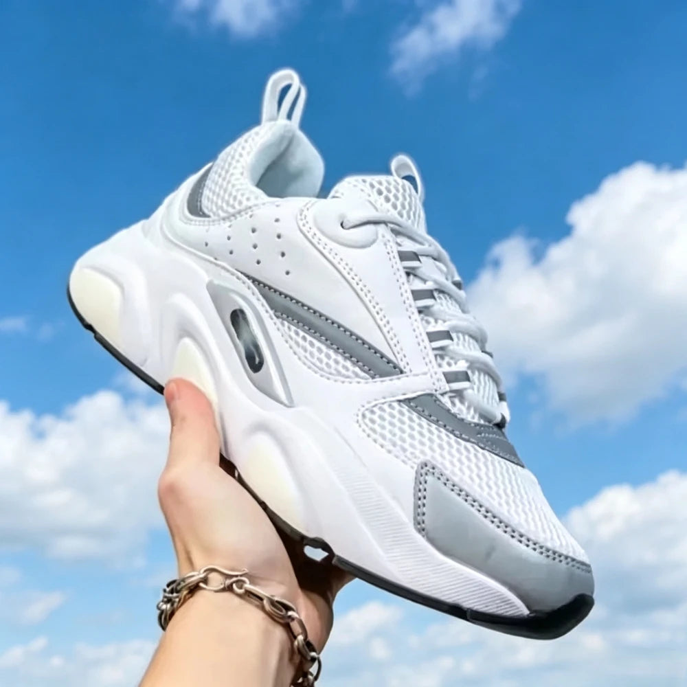 Unisex B22 Mesh Breathable Sneakers Shock Absorption Anti-Slip Lightweight Low Cut Casual Sports Shoes for Men Women Summer