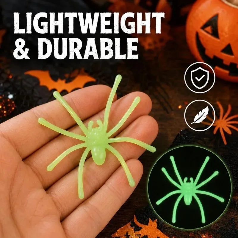 30/300PCS Mini Luminous Spider Glow in The Dark Fake Spiders Plastic Ornament DIY Horror Party Halloween Decoration Supplies