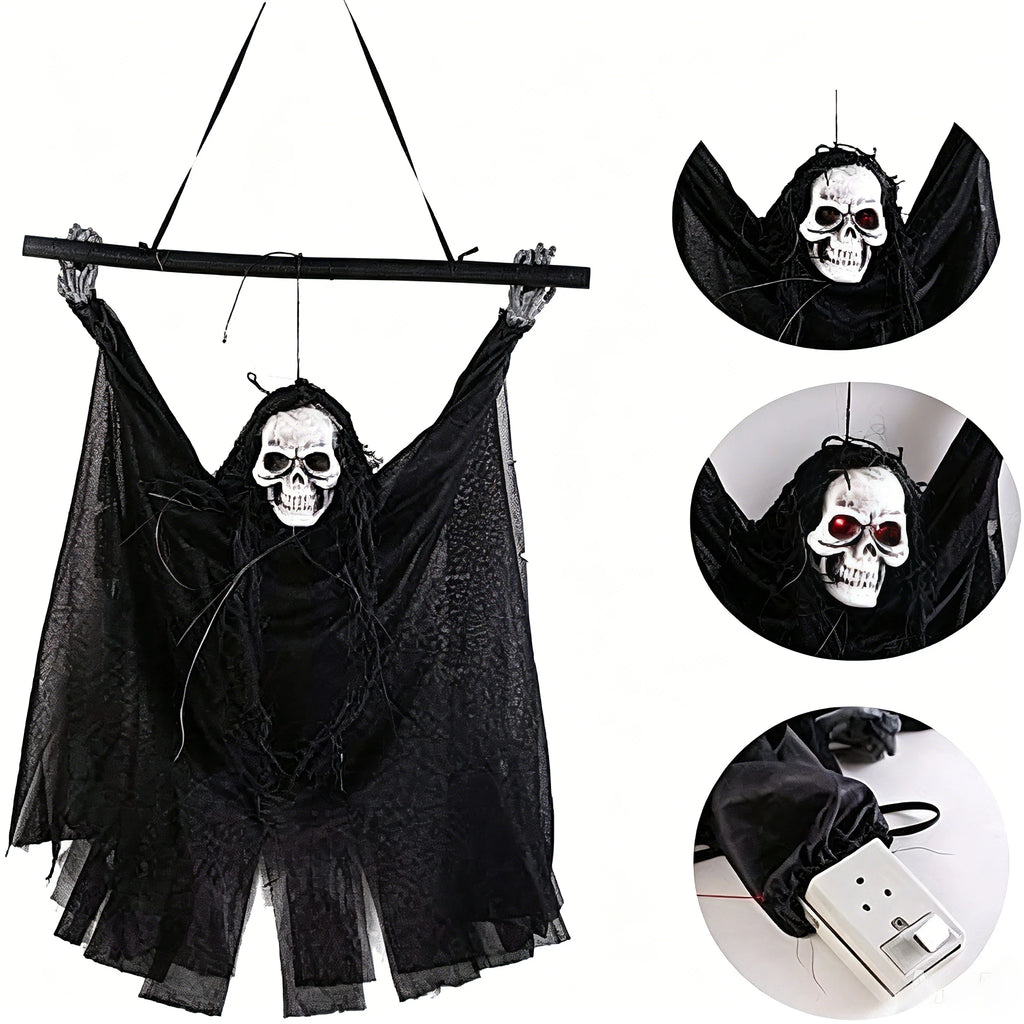 Halloween Skull Small Hanging Ghost Bar KTV Decoration Supplies Pendant Electric Light up Small Hanging Ghost Trick Prop
