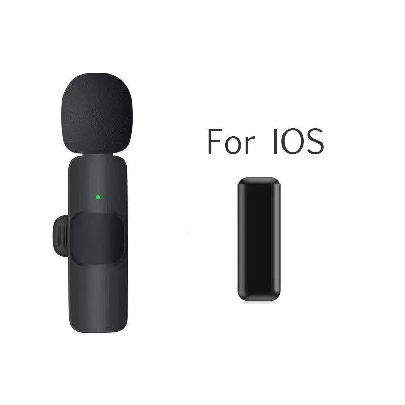 Wireless Lavalier Microphone Mini Audio Video Recording Mic for iPhone 15~17 Android Portable Live Broadcast Gaming