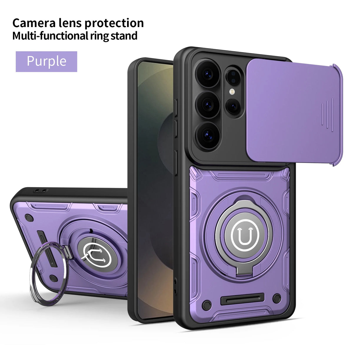 Shockproof Bracket Case For Tecno Spack 20C 40C Spack40 4G Magnetic Phone Cover For Spack 40 Pro Plus Lens Protection Anti-Knock