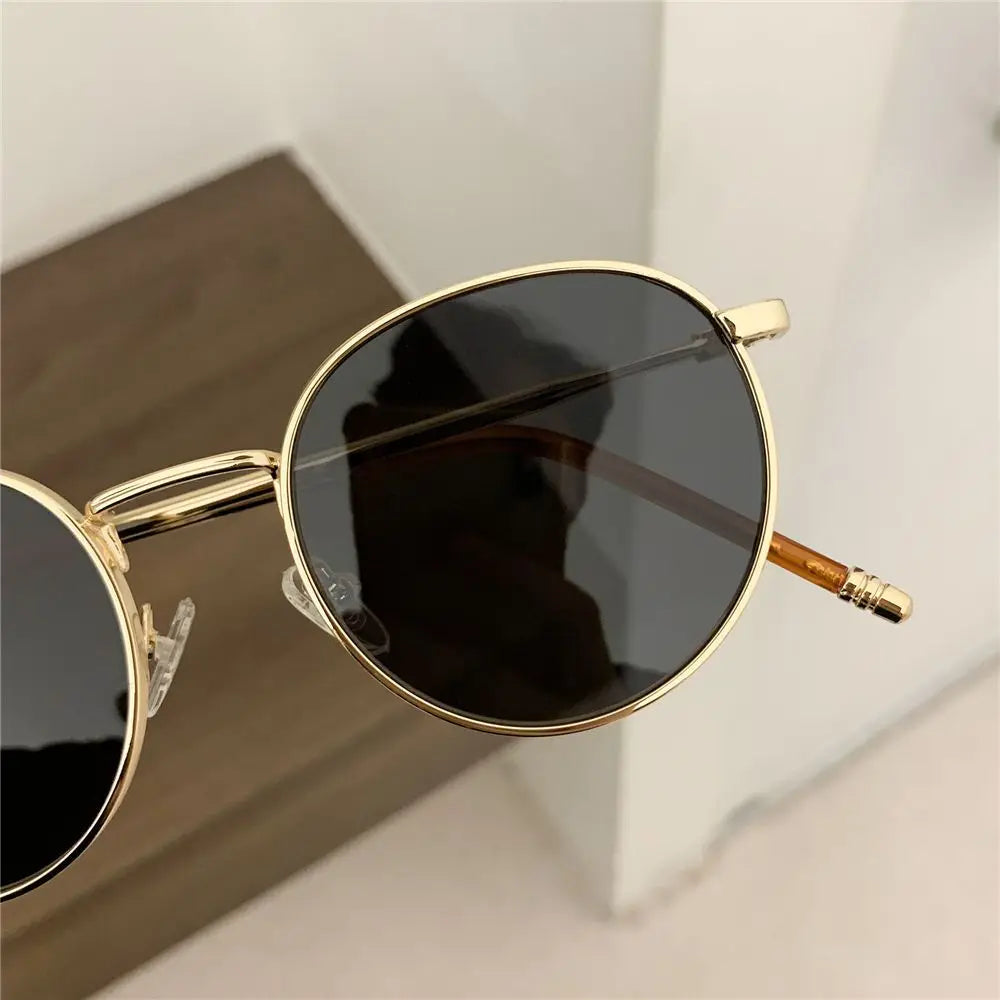 1PC Retro Vintage Round Sunglasses Luxury Metal Frame Fashion Outdoor UV400 Protection Glasses Men Women Driving Fishing Eyewear