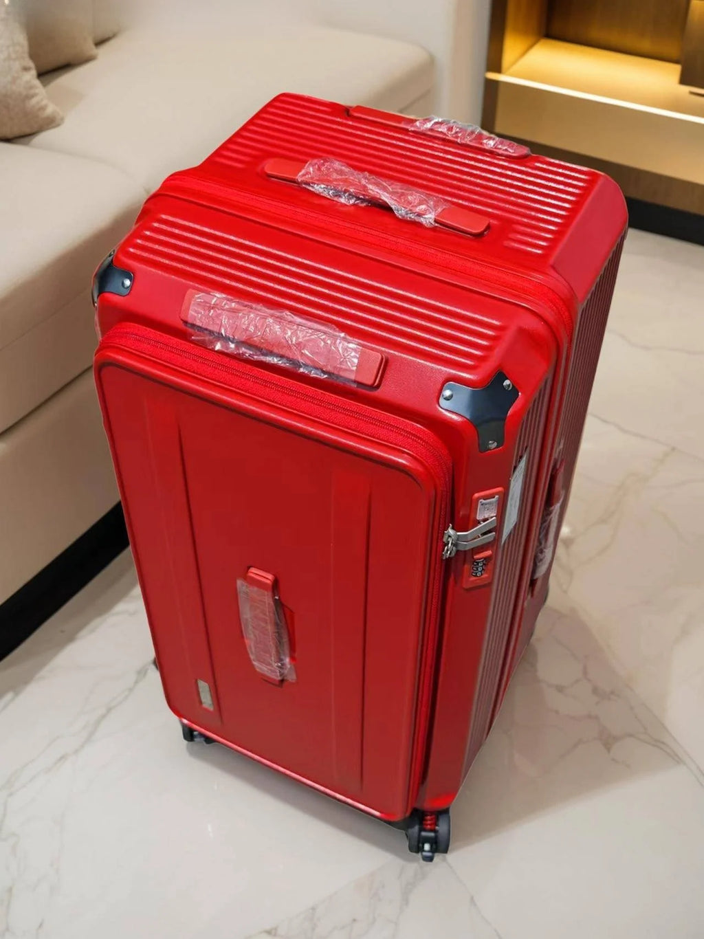 Thickened Five-Wheel Password Travel Suitcase Durable Expansable 28 Inch Side-Open Deep Cargo Unisex Luggage Bag