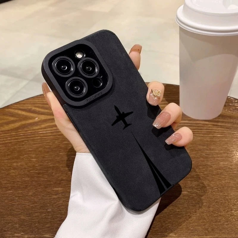 Luxury Matte Leather Silicone Case for iPhone 18 Pro Max 17 16 Plus 15 14 13 12 11 X XR XS Max Lens Protection Shockproof Cover