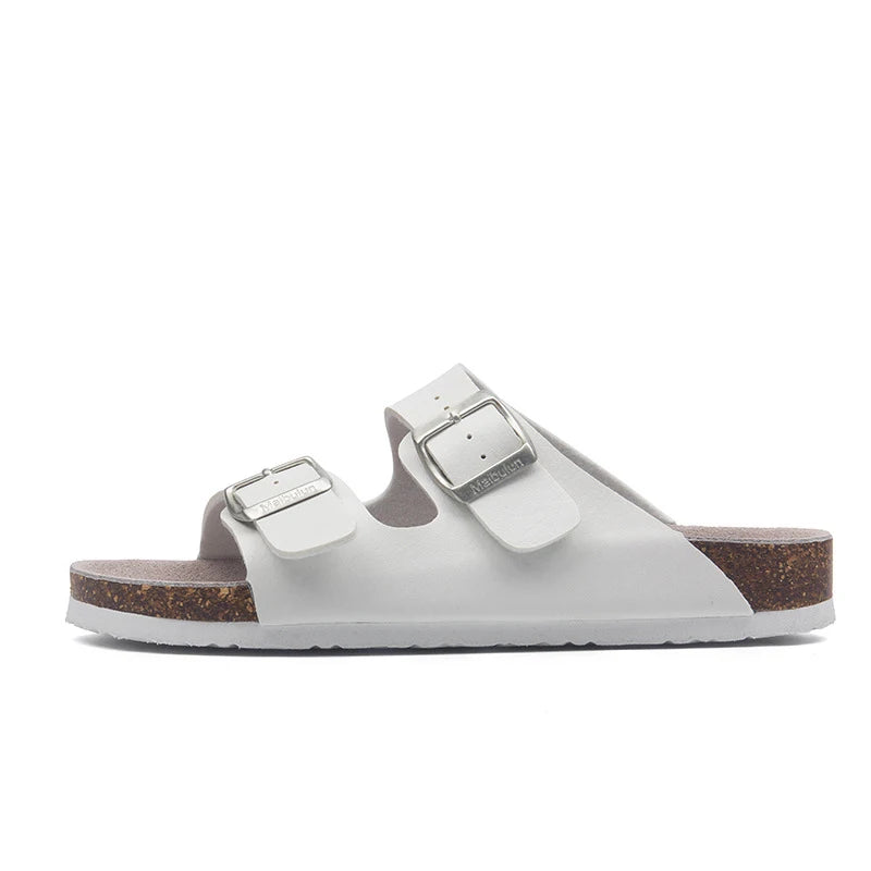Slippers For Men Casual Classic Summer Top Quality Buckle Comfortable Leather Slipper