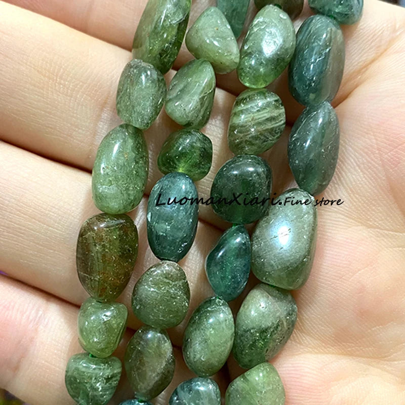 8-10mm Natural Stone Green Apatite Irregular Loose Spacer Beads for Jewelry Making Diy Earrings Bracelet Charms Accessories 15''
