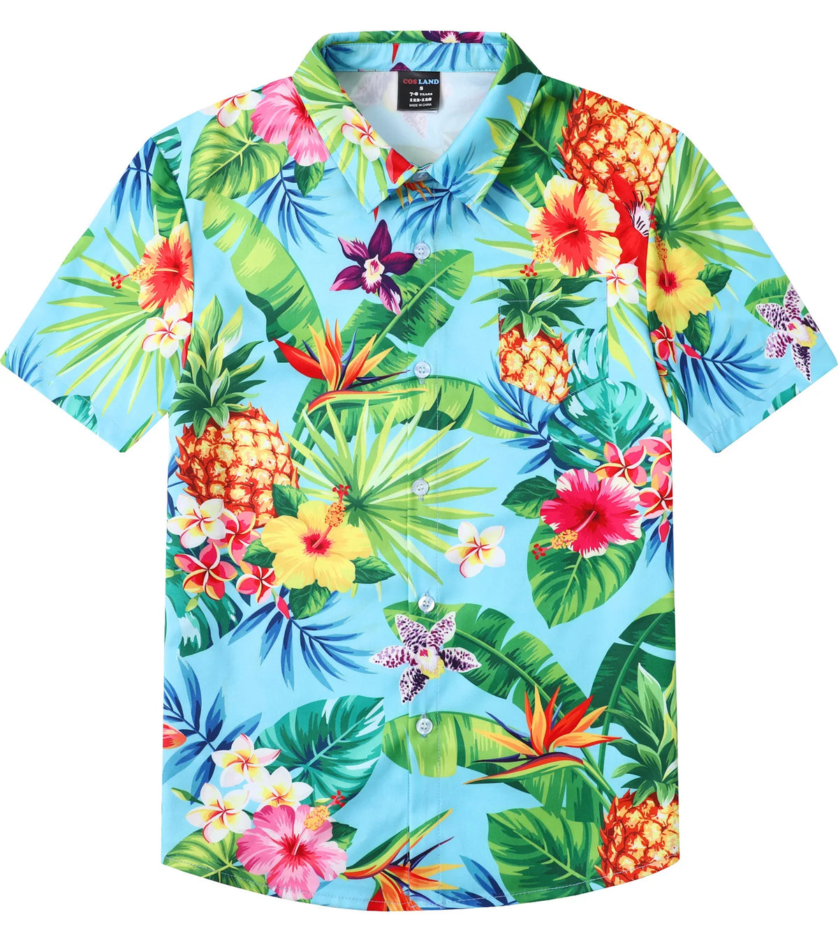 Hawaiian Shirt Teenager Tee Child Boys Novelty Print Fashion School Clothes Summer Beach Holiday Flower Botanical Daily Gift Top
