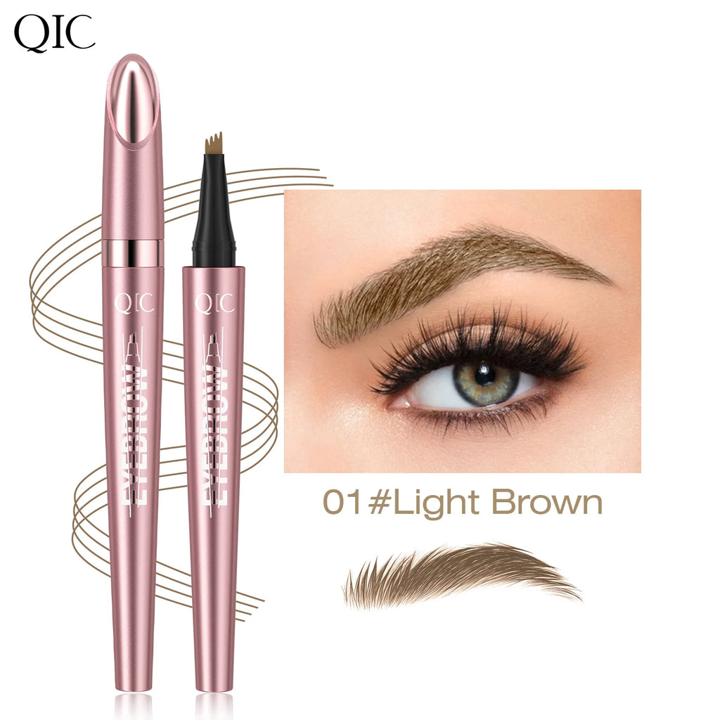 6 Colors 1pc Eyebrow Pen Waterproof 4 Split Tip Eyebrows Pen Eyebrow Tattoo Pen Waterproof Liquid Black Eyebrow Makeup Pencil
