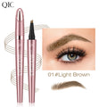 6 Colors 1pc Eyebrow Pen Waterproof 4 Split Tip Eyebrows Pen Eyebrow Tattoo Pen Waterproof Liquid Black Eyebrow Makeup Pencil
