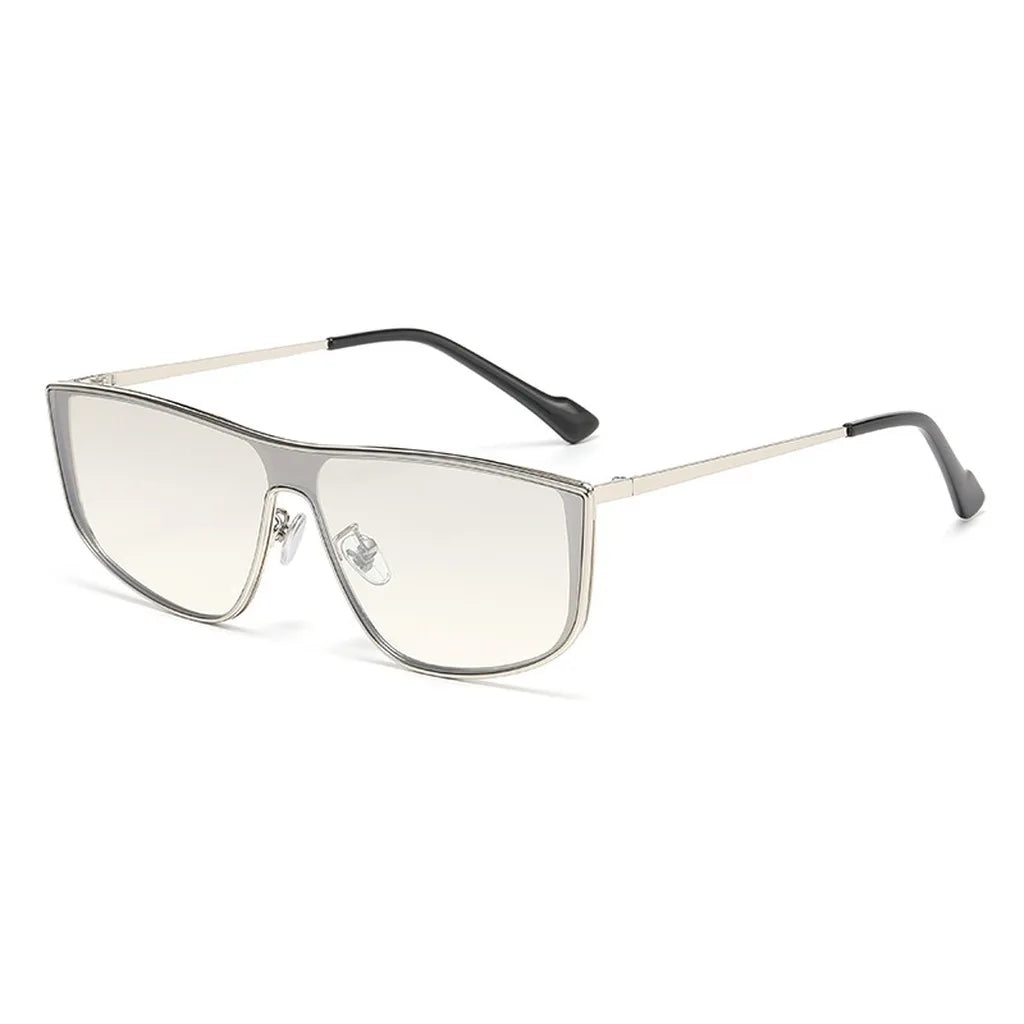 Big Frame Sunglasses Men Women One Piece Top Metal Frame Sun Glasses Fashion Streetwear Luxury Shades Driving Eyewear Anti Glare
