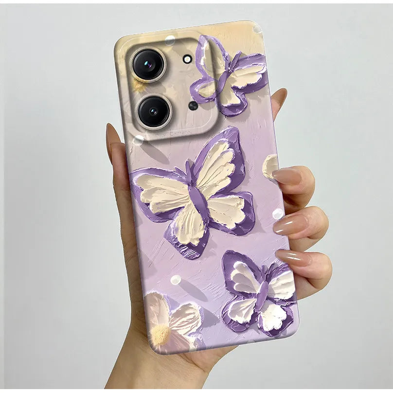 Case For Xiaomi Redmi 15C (171mm) Aesthetic Butterfly Flowers Drop-Resistant Silicone Cover For Xiaomi Poco C85 redmi 15 c Capa