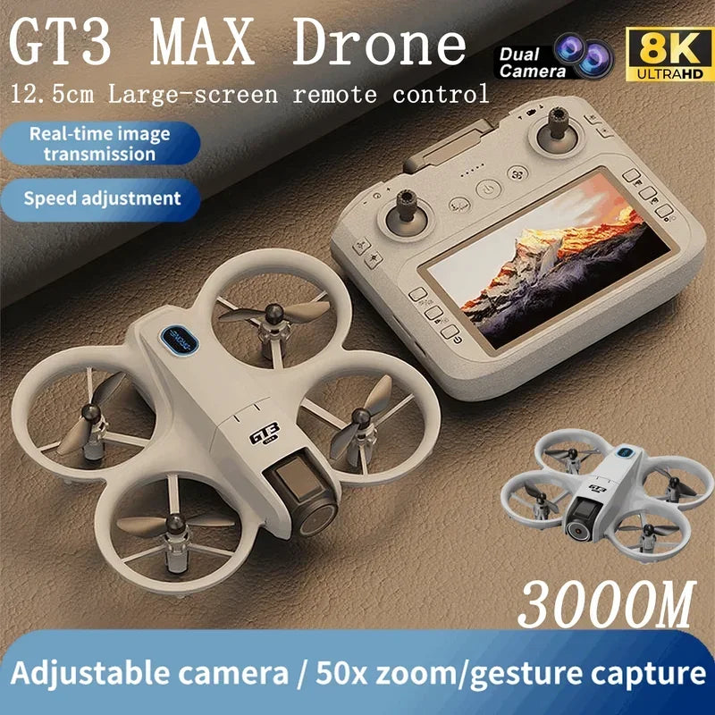 NEW GT3 Mini Drone 4K/8K Professional HD Camera Optical Flow Altitude Hold 5G WiFi FPV Safe Quadcopter Toy Gift For Kid Beginner