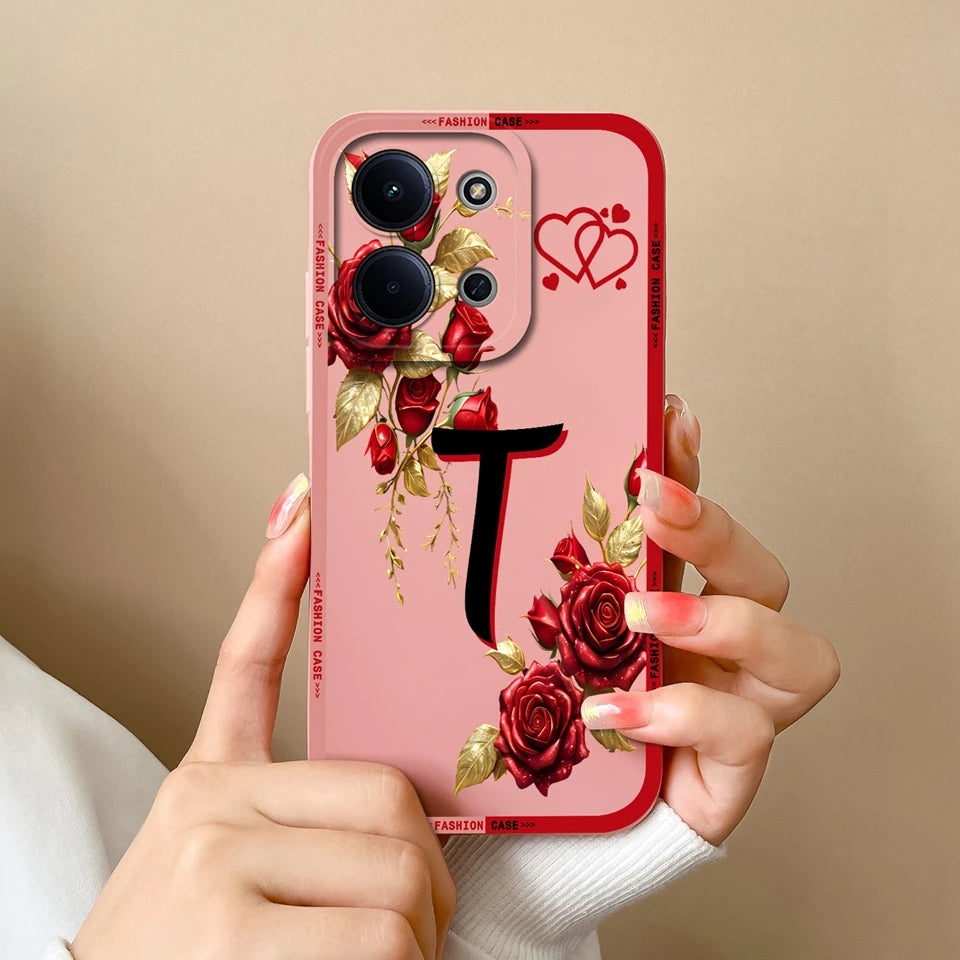 Case For Redmi 15C 14C 13C Alphabet From A-Z Non-slip Full Protection Trendy Phone Protector For Xiaomi Redmi15C redmi 14c Capa