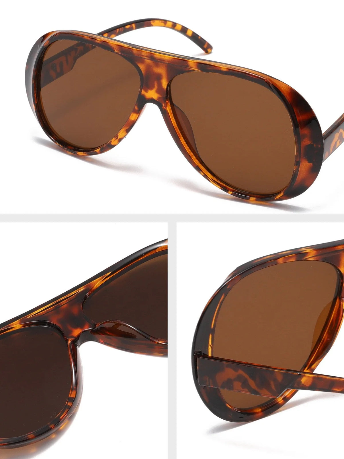 2026 Trend Oversized Pilot Sunglasses For Women Vintage Double Bridge Orange Yellow Lens UV400 Beach Travel Sun Shades Eyeglasse