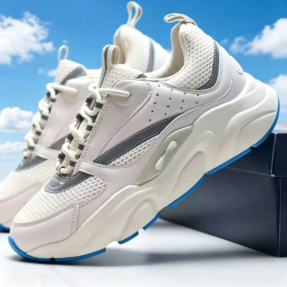 Unisex B22 Mesh Breathable Sneakers Shock Absorption Anti-Slip Lightweight Low Cut Casual Sports Shoes for Men Women Summer