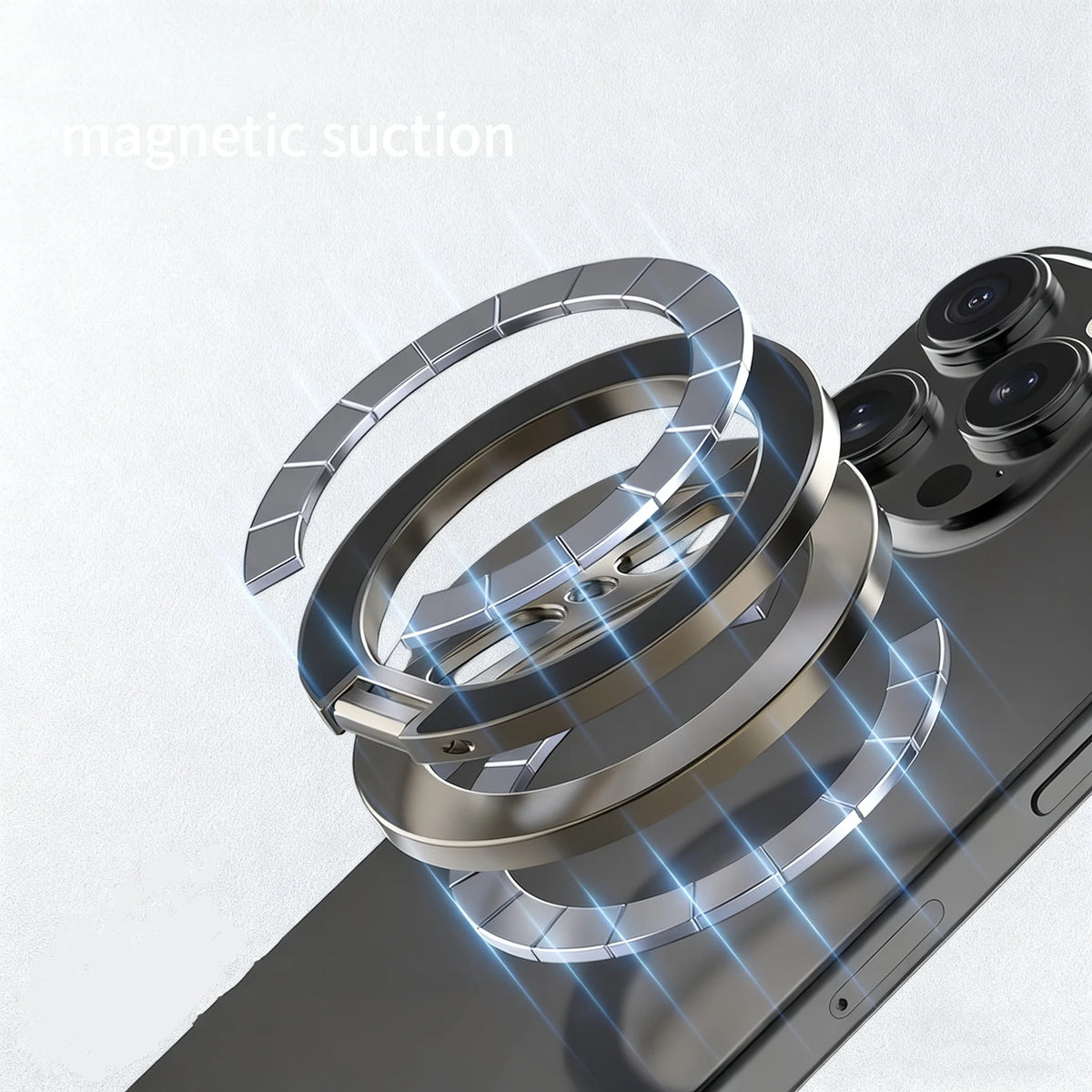 Double-Sided Magnetic Phone Holder, Portable Phone Holder, Suitable for iPhone, Can Be Used on Portable Desks and in Vehicles