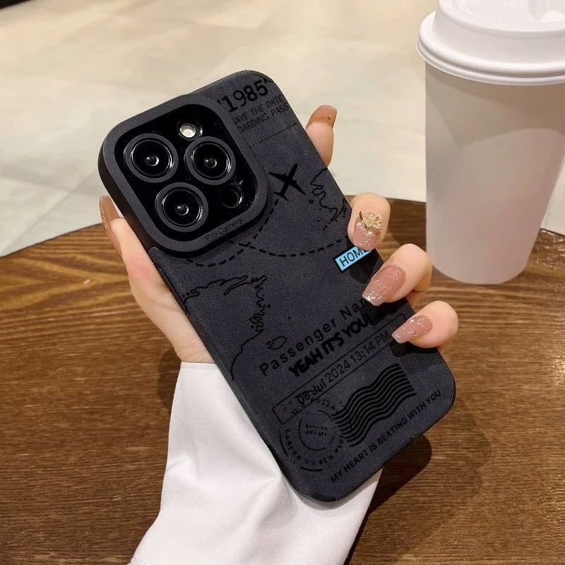 Airplane Flight Route Phone Case for iPhone 18 Pro 17 16 15 14 13 12 11 17 Pro Max Air 7 Plus X XR XS Max Shockproof Soft Cover