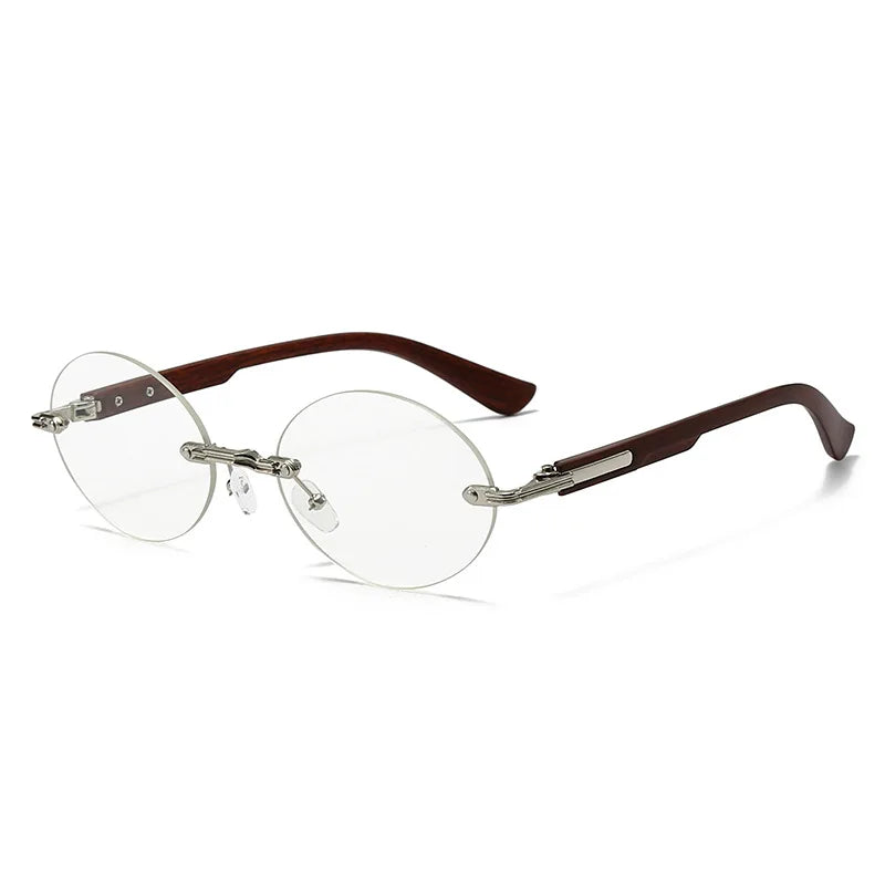 Light Luxury Rimless Oval Personalized Sunglasses High-End Fashion Casual Glasses Suitable For Outdoor Vacation Sun Glasses