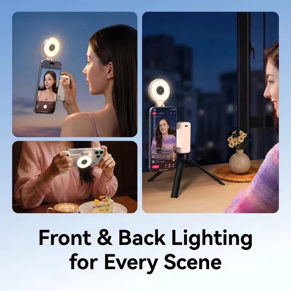 TELESIN Magnetic RGB Fill Light Phone Camera Shoot Hand Grip Holder Shooting Aid Remote Control Handle for iPhone 17 16 15 VIVO