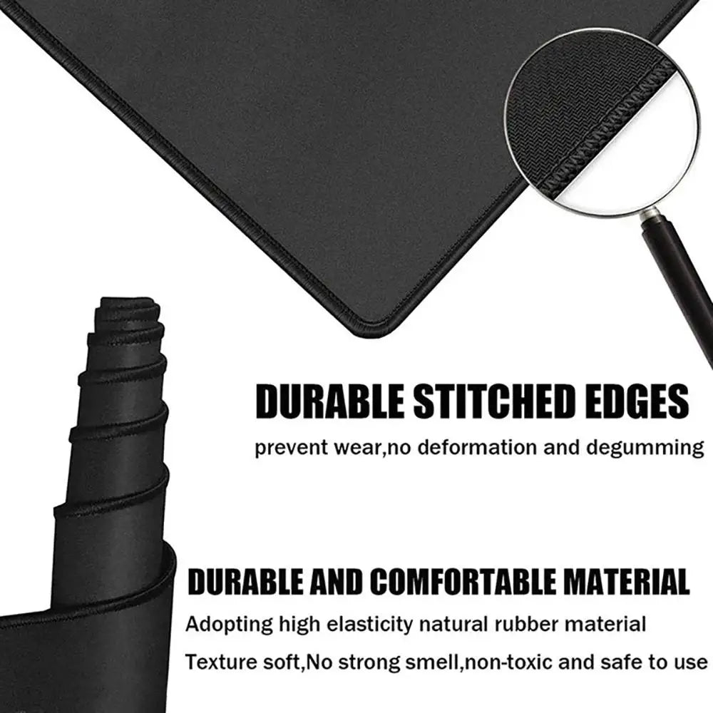 Pure black Mouse Pad 40X45 Large Square Computer Office Game Table Mats Rubber Anti-slip Mousepads Small Decor Desk Pads