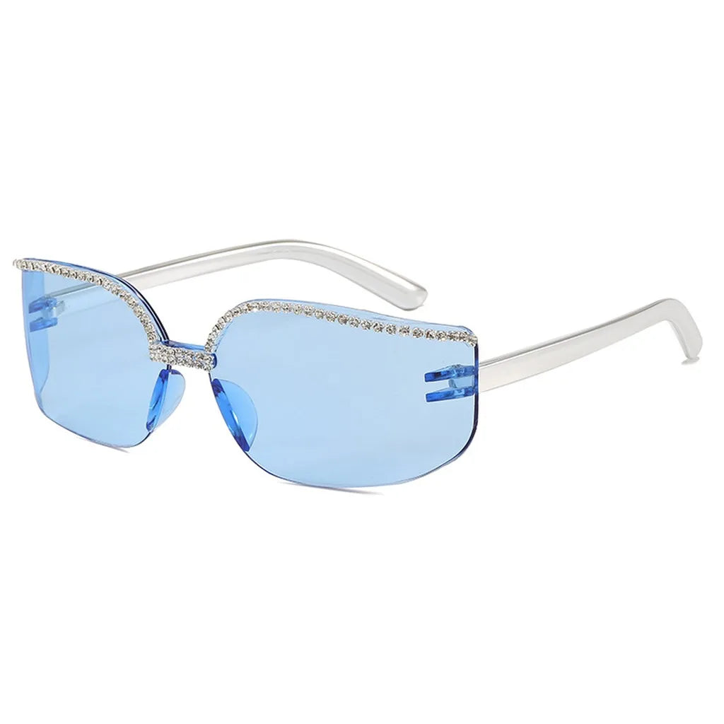 Outdoor Travel Eyewear Reliable Uv400 Sunglasses Rhinestone Square Sunglasses Lightweight Pc Frame Sunglasses For Parties