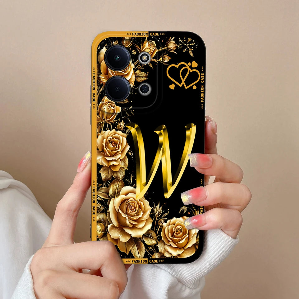 Case For Redmi 15C 14C 13C Alphabet From A-Z Non-slip Full Protection Trendy Phone Protector For Xiaomi Redmi15C redmi 14c Capa