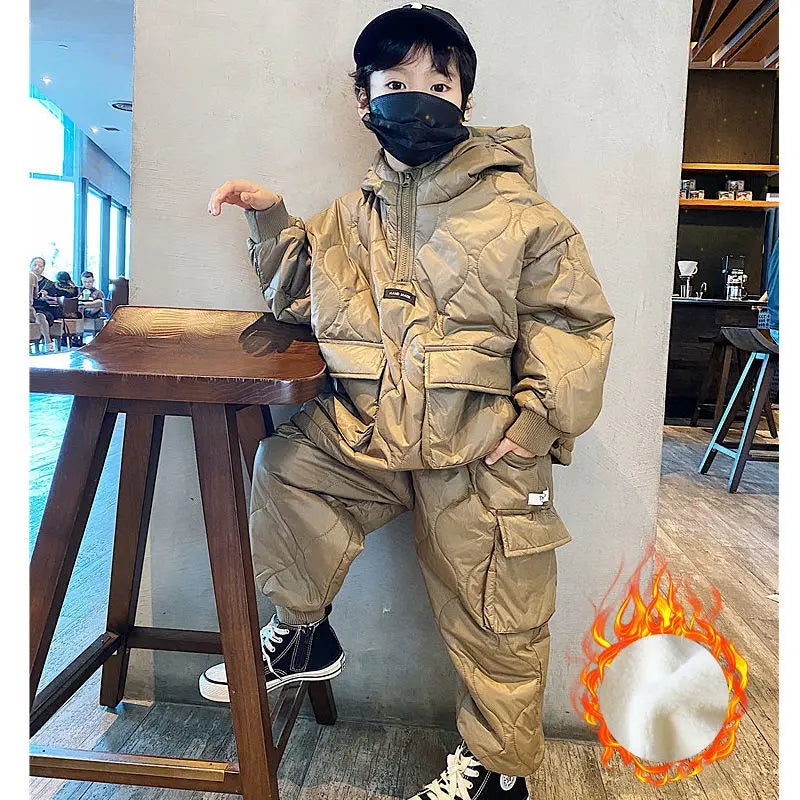 2023 Winter Children Clothing Sets Baby Boy Warm Hooded Down Jackets Pants Clothing Sets Baby Girls Boys Snowsuit Coats Ski Suit