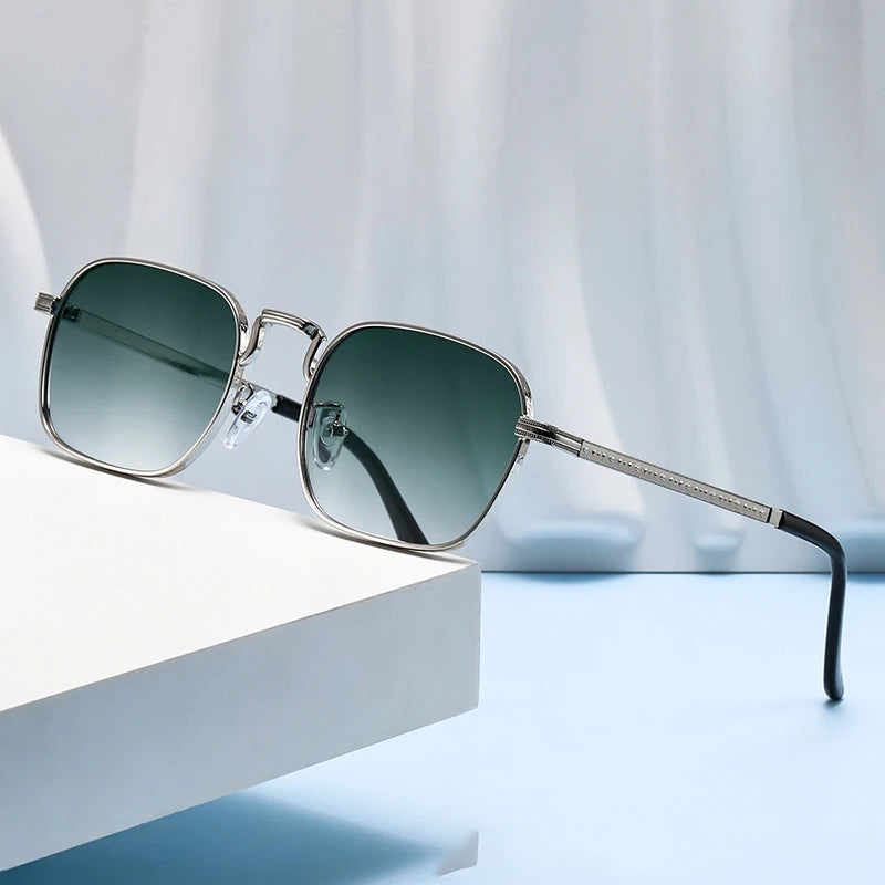 New Square Oval Metal Sunglasses Vintage Retro Men Sunscreen Sunglasses Women Resistant Eyewear Luxury Designer Uv400 ﻿