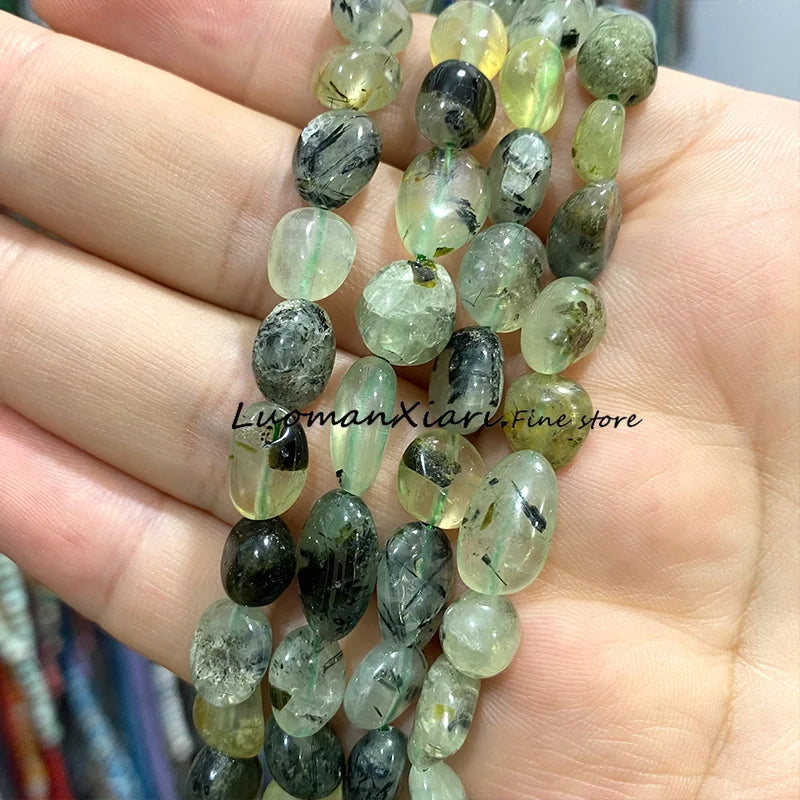8-10mm Natural Stone Green Apatite Irregular Loose Spacer Beads for Jewelry Making Diy Earrings Bracelet Charms Accessories 15''