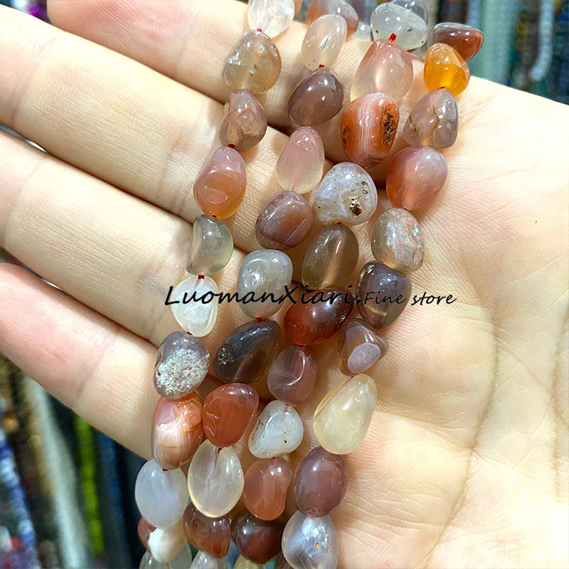 8-10mm Natural Stone Green Apatite Irregular Loose Spacer Beads for Jewelry Making Diy Earrings Bracelet Charms Accessories 15''