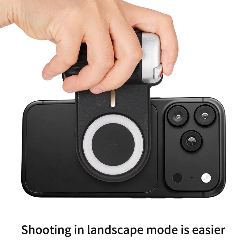 Lenovo Magnetic Camera Grip with Bluetooth Assistant Ring Light Selfie Mode Adjustable Focus and Shutter Button For MagSafe