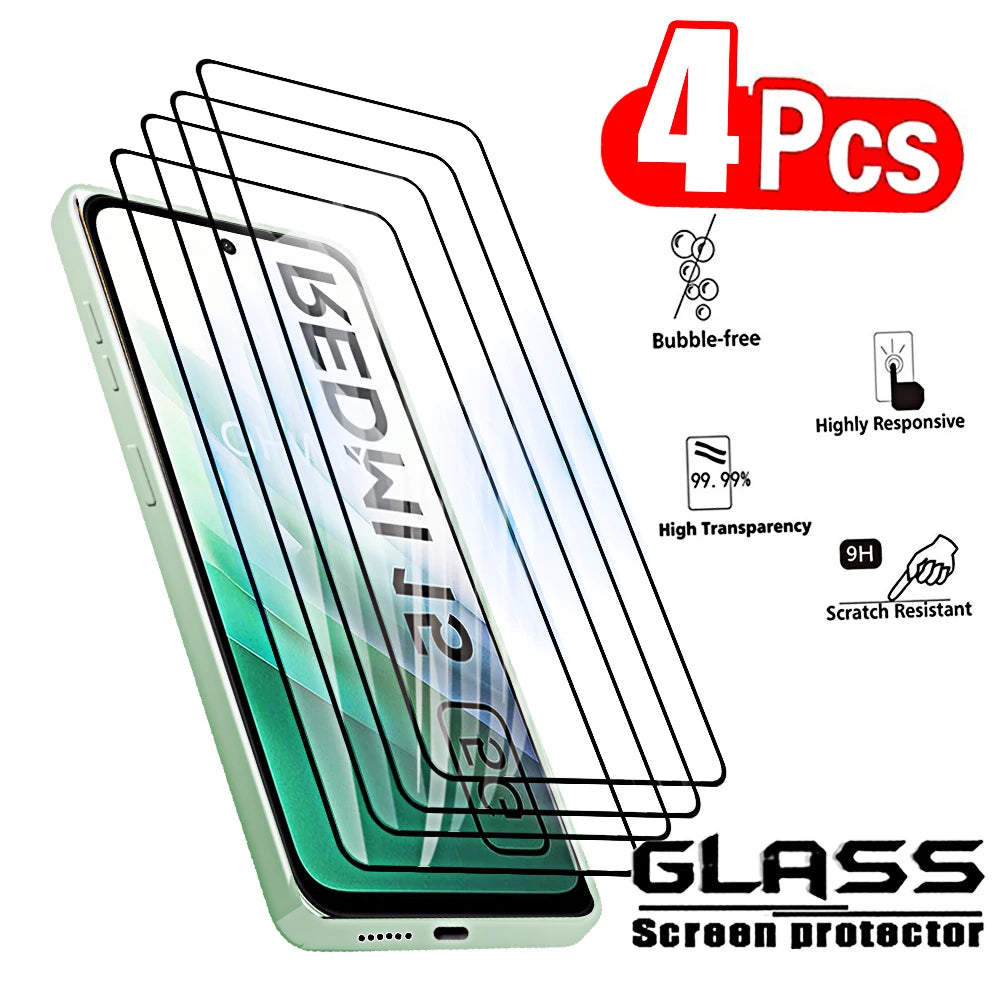 4Pcs Tempered Glass for Redmi 15 5G 4G 6.9" Screen Protectors Protective Glass Cover Film for Xiaomi Redmi15 25057RN09E