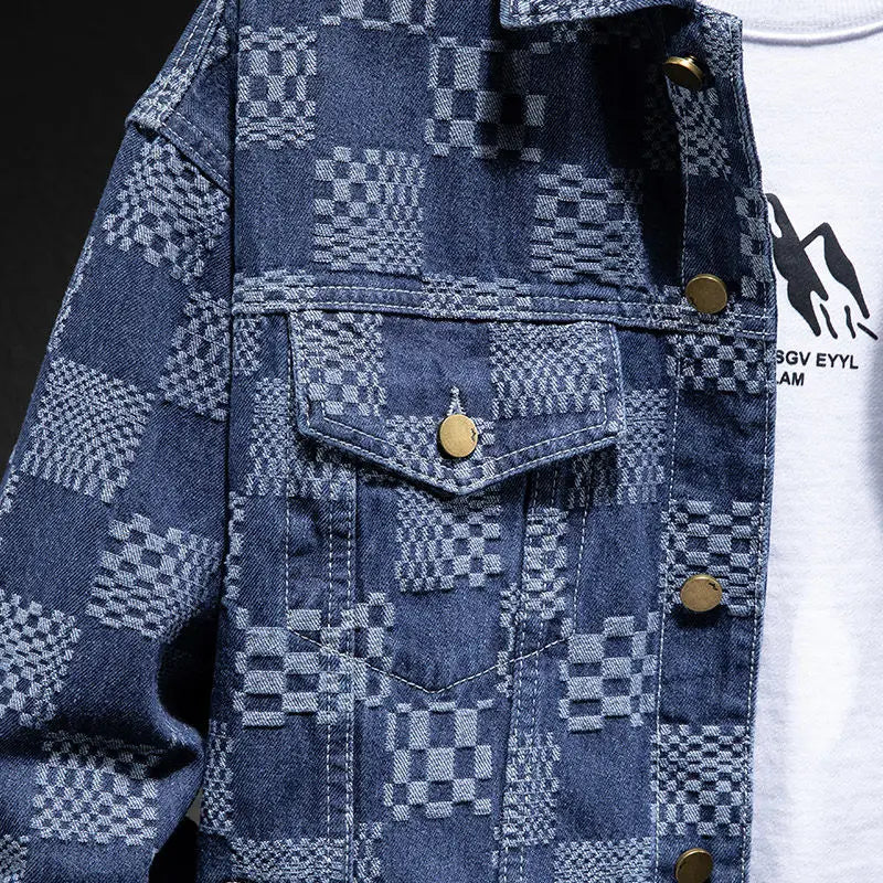 2024 New Arrival Men's Clothing Daily Single Breasted Thick Jackets for Men Casual Autumn Winter Plaid Jacquard Men's Jackets
