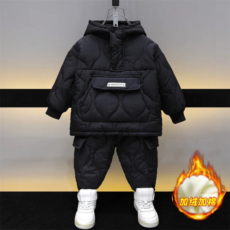 2023 Winter Children Clothing Sets Baby Boy Warm Hooded Down Jackets Pants Clothing Sets Baby Girls Boys Snowsuit Coats Ski Suit